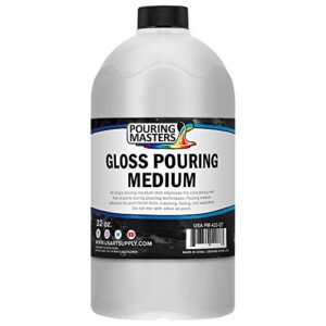 u.s. art supply professional gloss pouring effects medium, 32 oz. (quart) bottle - improves flow consistency, artist techniques to create cell effects, mix with art acrylic paint, adjusts viscosity