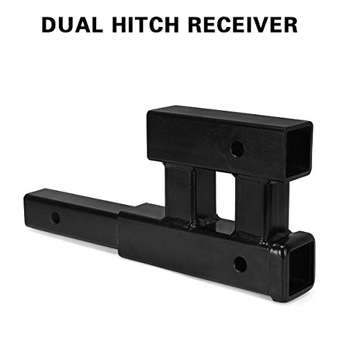 YITAMOTOR Dual Hitch Extension 2 inch Receiver Adapter Trailer Towing Bicycle Extender