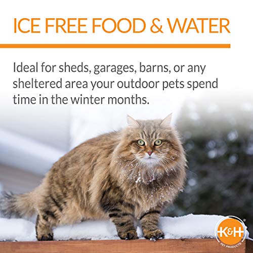 K&H Pet Products Thermo-Kitty Café Outdoor Heated Cat Bowl - No More Frozen Food or Water