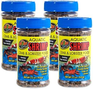 zoo med laboratories 4 pack of aquatic shrimp crab and lobster food, 2.5 ounces per container