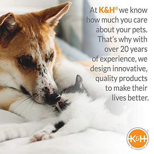 K&H Pet Products Self-Warming Lounge Sleeper Dog and Cat Bed, Heat Reflecting Liner, Machine Washable, Sage/Tan Small 16 X 20 Inches