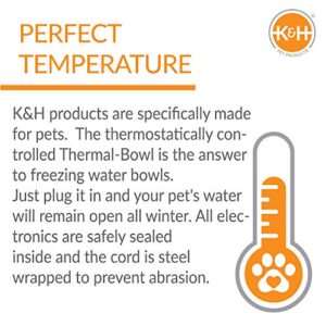 K&H Pet Products Thermal-Bowl Outdoor Heated Cat & Dog Water Bowl Granite 1.5 Gallons