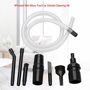 9Pcs/Set Auto Detailing Brush Set Car Vehicle Cleaning Kit Universal Vacuum Cleaner Attachments Micro Vacuum Cleaner Accessories Fit for All Cleaners Perfect for Hard to Reach Areas