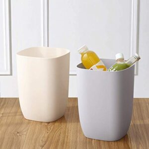 mingol Bathroom Trash Can, Small Garbage Can for Bedroom, Living Room, Kitchen, Slim Cute Plastic Waste Basket for Office, 7L, Grey