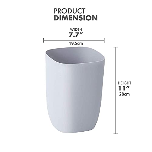 mingol Bathroom Trash Can, Small Garbage Can for Bedroom, Living Room, Kitchen, Slim Cute Plastic Waste Basket for Office, 7L, Grey