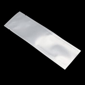 100 Pcs 2.1x7.08 inch (Inside Size 1.77x6.69 inch) Clear Front Vacuum Heat Sealable Pure Foil Bag Pouch for Packaging Food Storage Aluminum Foil Package