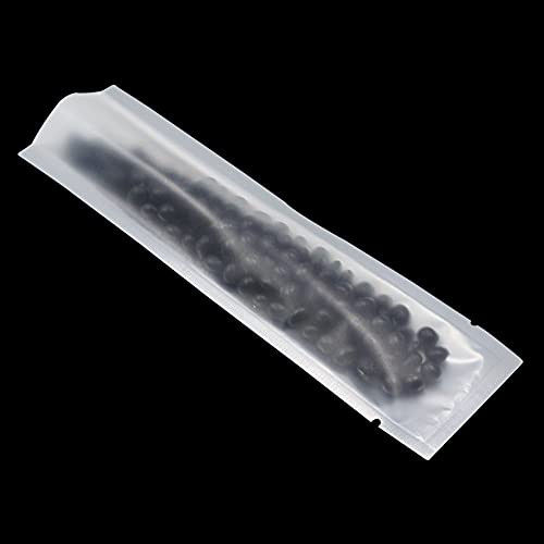 100 Pcs 2.1x7.08 inch (Inside Size 1.77x6.69 inch) Clear Front Vacuum Heat Sealable Pure Foil Bag Pouch for Packaging Food Storage Aluminum Foil Package