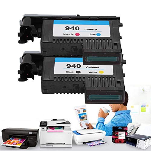 Ink Cartridges Replacement Print Head Compatible for Officejet HP 940 C4900A C4901A 8000 8500 Series(CMYK)