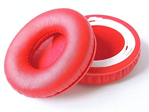 Learsoon Replacement Solo 1 Wired Earpads Ear Cushion Compatible with Monster Beats by Dr.Dre Wired Solo 1.0 Solo HD On-Ear Headphones (Red)