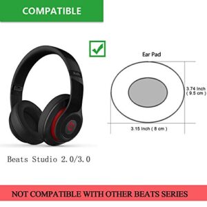 Studio 3.0 Replacement Earpads Studio 2.0 Ear Pad Cushion Cover Compatible with Monster Beats by Dr.Dre Studio2.0 Studio3 Wired Wireless Headphones(White)