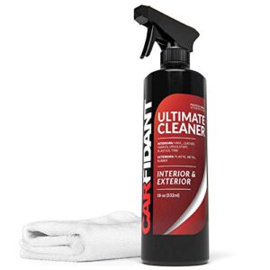 carfidant ultimate car interior cleaner - automotive interior & exterior cleaner all purpose cleaner for car carpet upholstery leather vinyl cloth plastic seats trim engine mats - universal car cleaning kit