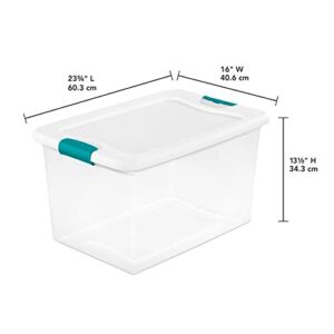 Sterilite 64 Quart Clear Multipurpose Plastic Storage Tote, 6 Pack, and 66 Quart Clear Multipurpose Plastic Storage Tote, 6 Pack for Home Organization