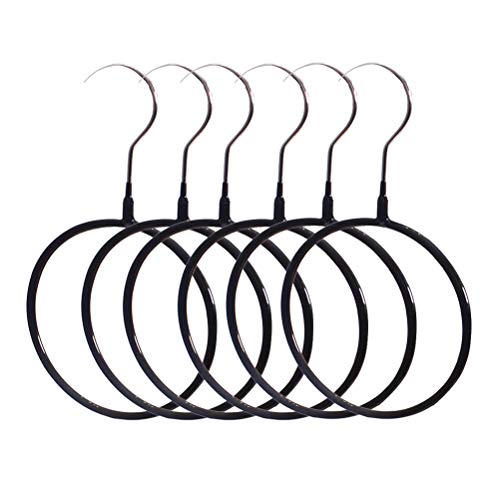 OUNONA 5PCS Metal Belt Ring Hanger for Ties Belts Scarves Shawls Pashminas (Black)