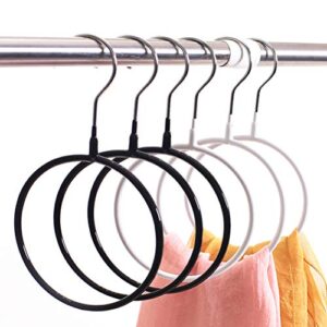 OUNONA 5PCS Metal Belt Ring Hanger for Ties Belts Scarves Shawls Pashminas (Black)