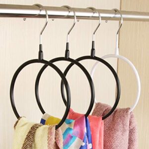 OUNONA 5PCS Metal Belt Ring Hanger for Ties Belts Scarves Shawls Pashminas (Black)