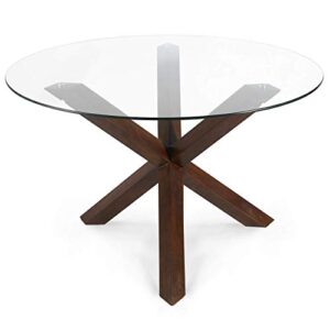 poly & bark kennedy 48" round dining table, walnut