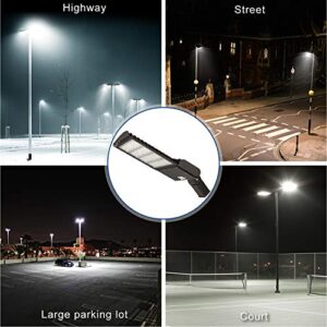 Hylele 400W LED Street Light Parking lot Light Commercial Street & Area Lighting Shoebox Pole Lights Outdoor IP65 Waterproof 5700K 56000LM 140 LM/W Super Bright with Slip Fitter Mounting ETL Listed