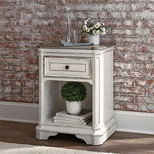 Liberty Furniture Industries Magnolia Manor 1-Drawer Nightstand, W22 x D17 x H28, White