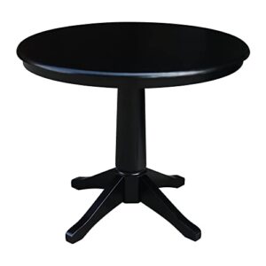 international concepts 36" round top pedestal table-28.9" h, black