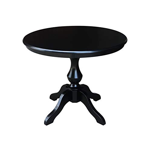 International Concepts 36" Round Top Pedestal Table-28.9" H, Black