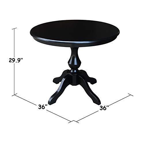 International Concepts 36" Round Top Pedestal Table-28.9" H, Black