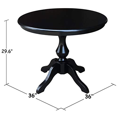 International Concepts 36" Round Top Pedestal Table-28.9" H, Black