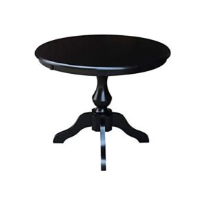 International Concepts 36" Round Top Pedestal Table-28.9" H, Black