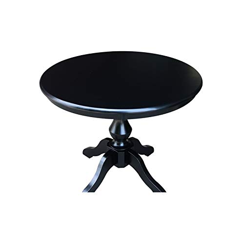 International Concepts 36" Round Top Pedestal Table-28.9" H, Black