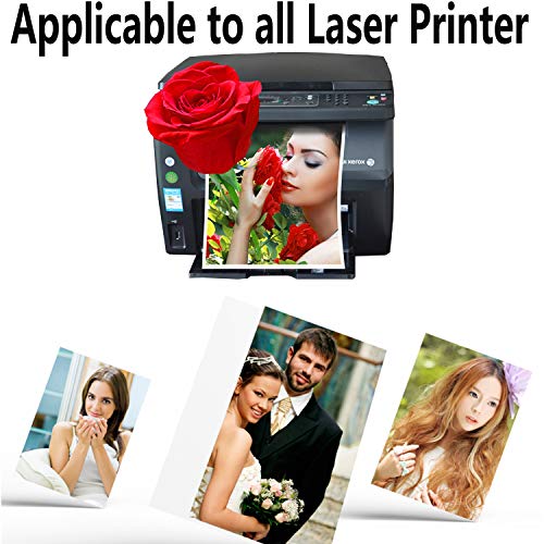 Liwute 4x6 Inches Photo Paper Both Sides 157gsm For Laser Printer, 100sheets Laser Printing Coated Paper