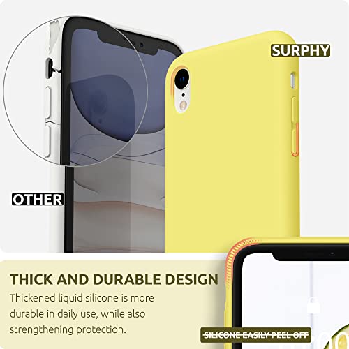 SURPHY Silicone Case Compatible with iPhone XR Case, Soft Liquid Silicone Shockproof Phone Case (with Microfiber Lining) Compatible with iPhone XR (2018) 6.1 inches (Yellow)