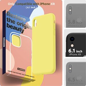 SURPHY Silicone Case Compatible with iPhone XR Case, Soft Liquid Silicone Shockproof Phone Case (with Microfiber Lining) Compatible with iPhone XR (2018) 6.1 inches (Yellow)