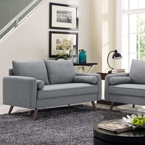 Lifestyle Solutions Calgary Upholstered Loveseat, (59" Long x 32" Deep), Grey