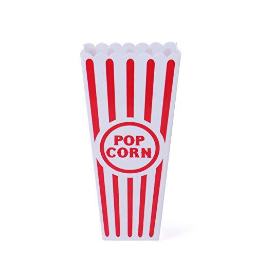 Tebery 20 Pack Plastic Open-Top Popcorn Boxes Reusable Movie Theater Style Popcorn Container Set -7.7" Tall x 4" Square