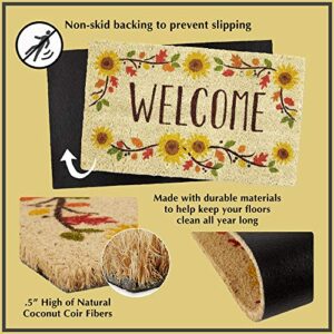 DII Floral Design Collection Natural Coir Doormat, 17x29, Bright Blossom