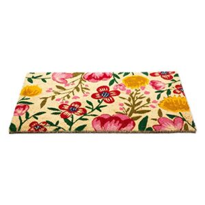 DII Floral Design Collection Natural Coir Doormat, 17x29, Bright Blossom