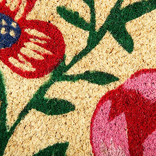 DII Floral Design Collection Natural Coir Doormat, 17x29, Bright Blossom