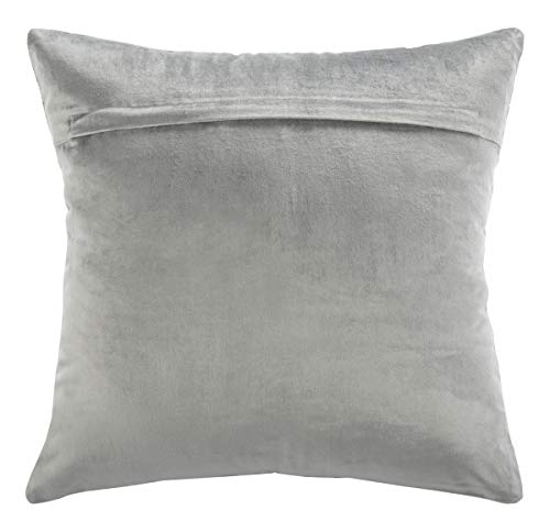 Safavieh Edmee Metallic Throw Pillow, 22"x22", Light Grey/Silver