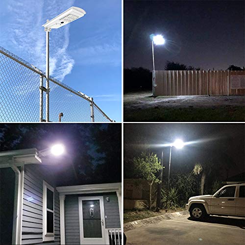 TENKOO 200W LED Solar Flood Light Dusk to Dawn Solar Powered Street Light Outdoor Waterproof IP67 with Remote Control Solar Security Light for Backyard|Garage|Driveway|Basketball Court…