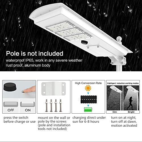 TENKOO 200W LED Solar Flood Light Dusk to Dawn Solar Powered Street Light Outdoor Waterproof IP67 with Remote Control Solar Security Light for Backyard|Garage|Driveway|Basketball Court…