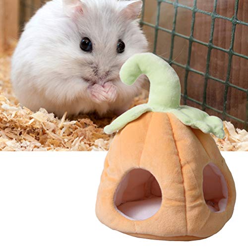 POPETPOP Pumpkin Design Guinea Pig Hamster Sleeping Bed - Warm Small Animal House Bed - Cosy Winter Snuggle Bed Cushions for Hamster, Chinchillas, Squirrels, Guinea Pig and Other Small Pets