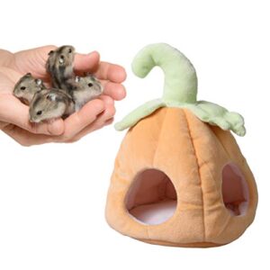 POPETPOP Pumpkin Design Guinea Pig Hamster Sleeping Bed - Warm Small Animal House Bed - Cosy Winter Snuggle Bed Cushions for Hamster, Chinchillas, Squirrels, Guinea Pig and Other Small Pets