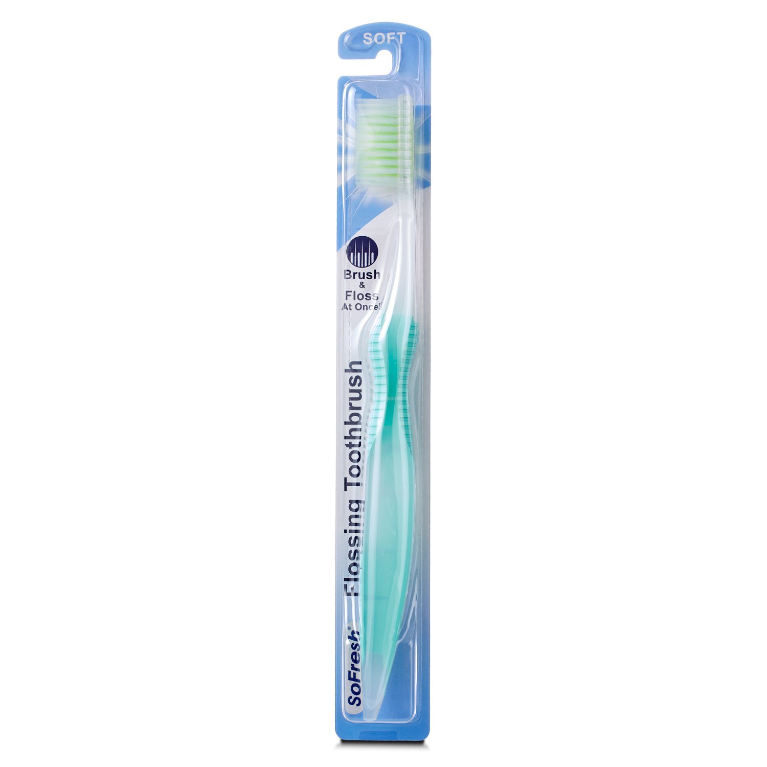 Sofresh Flossing Toothbrush 6 Variety Adult Soft Bundle with Xylitol Dental Floss