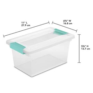 Sterilite 64 Quart Latching Clear Plastic Storage Organizer Tote Container Bin Box, 6 Pack & Medium Clip Boxes for Organization and Storage, 4 Pack