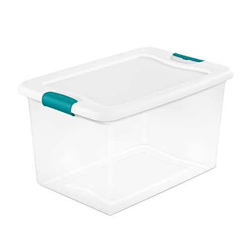 Sterilite 64 Quart Latching Clear Plastic Storage Organizer Tote Container Bin Box, 6 Pack & Medium Clip Boxes for Organization and Storage, 4 Pack