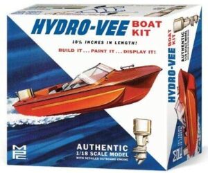 c.p.m. round2 mpc 883/12 vintage hydro-vee power boat plastic kit 1:18 scale 10.5 inches