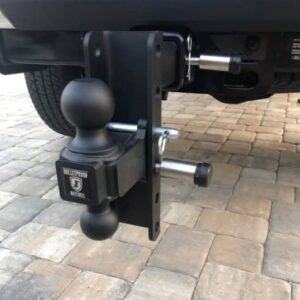 BulletProof Hitches™ 2.5" Adjustable Medium Duty (14,000lb Rating) 6" Drop/Rise Trailer Hitch with 2" and 2 5/16" Dual Ball (Black Textured Powder Coat)