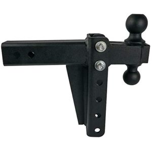 BulletProof Hitches™ 2.5" Adjustable Medium Duty (14,000lb Rating) 6" Drop/Rise Trailer Hitch with 2" and 2 5/16" Dual Ball (Black Textured Powder Coat)