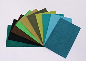ultrasuede® st (soft) 6 piece variety pack - assorted 3"x 5" precuts - greens green teal (u008.03)