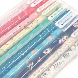 Wrapables Cute Novelty Gel Ink Pens, 0.5mm Fine Point (Set of 10) for School, Office, Stationery, Whimsical Multicolor Ink