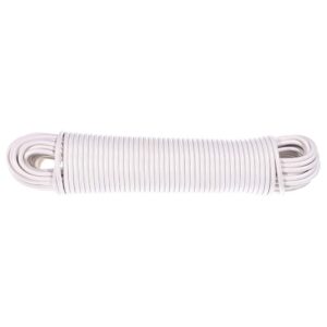 durable plastic clothesline, 7/32 inch, 100 feet, white